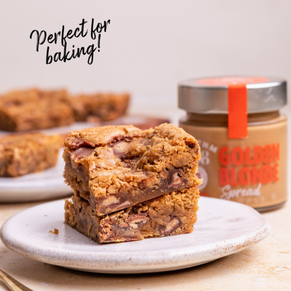 recipe golden blondies with caramel spread