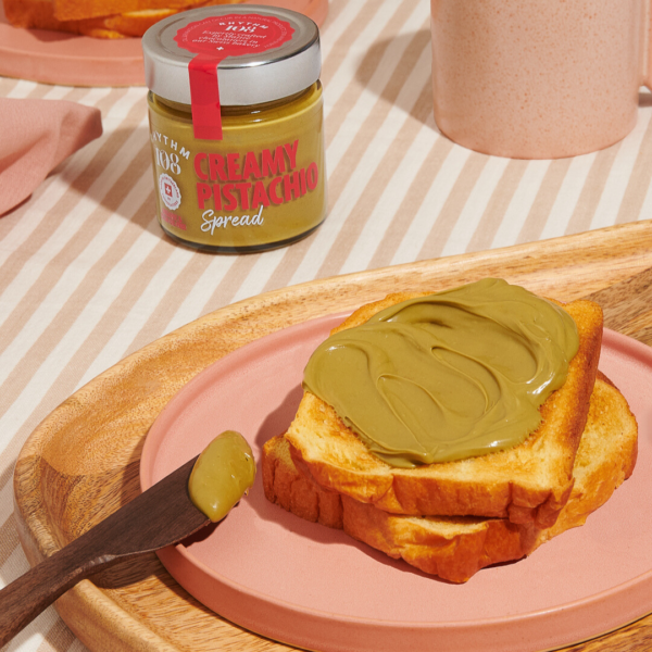 pistachio spread on toast